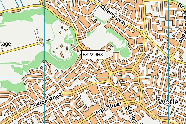 BS22 9HX map - OS VectorMap District (Ordnance Survey)