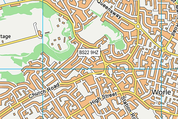 BS22 9HZ map - OS VectorMap District (Ordnance Survey)