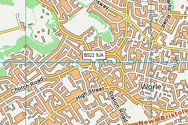 BS22 9JA map - OS VectorMap District (Ordnance Survey)