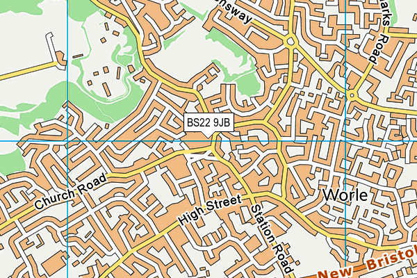 BS22 9JB map - OS VectorMap District (Ordnance Survey)