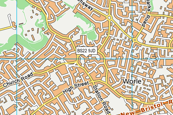 BS22 9JD map - OS VectorMap District (Ordnance Survey)