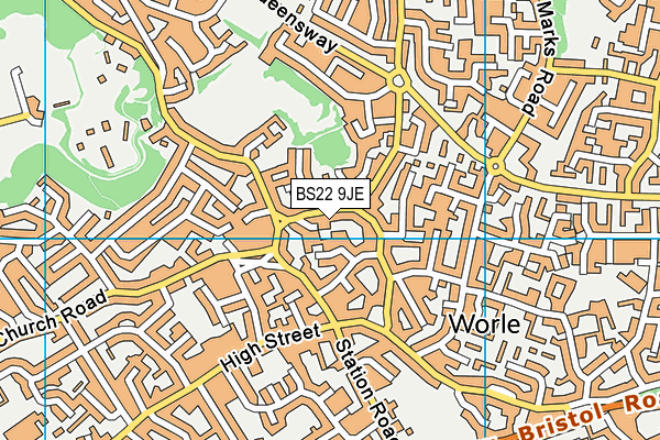 BS22 9JE map - OS VectorMap District (Ordnance Survey)