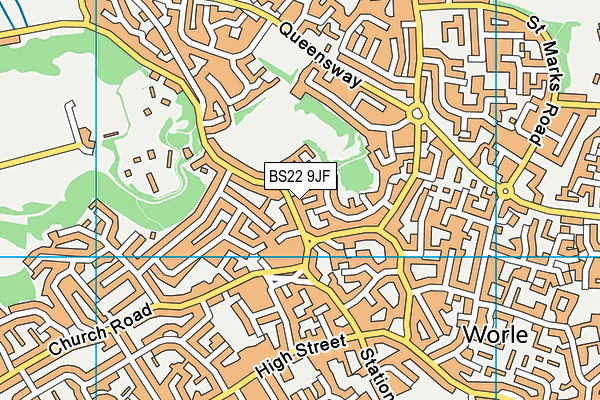 BS22 9JF map - OS VectorMap District (Ordnance Survey)