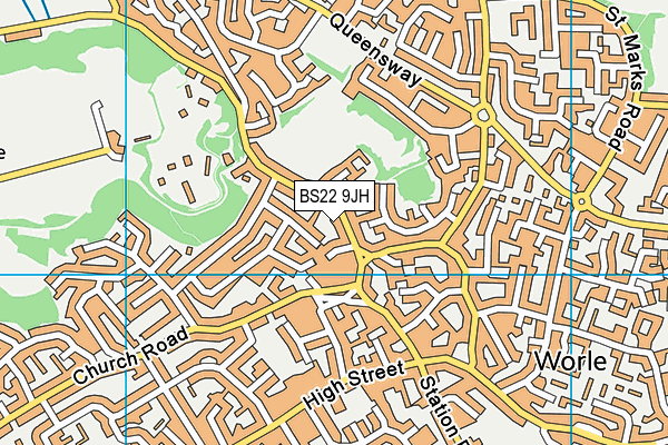 BS22 9JH map - OS VectorMap District (Ordnance Survey)