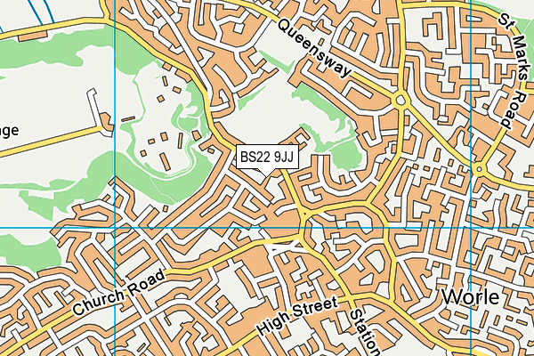 BS22 9JJ map - OS VectorMap District (Ordnance Survey)