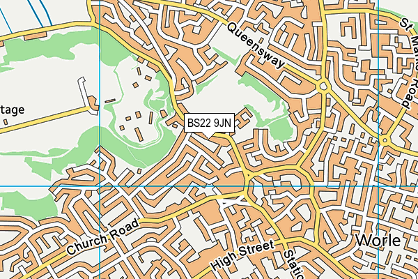 BS22 9JN map - OS VectorMap District (Ordnance Survey)