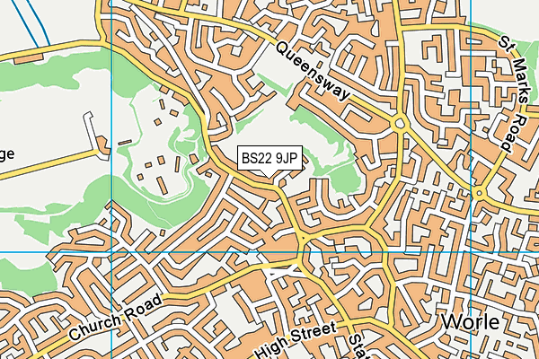 BS22 9JP map - OS VectorMap District (Ordnance Survey)