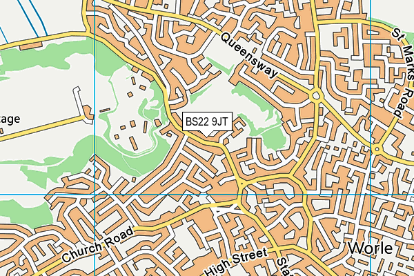 BS22 9JT map - OS VectorMap District (Ordnance Survey)