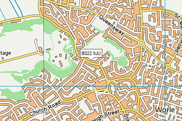 BS22 9JU map - OS VectorMap District (Ordnance Survey)