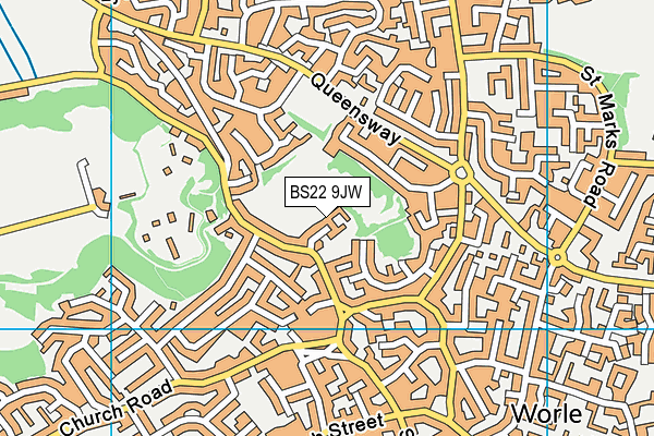 BS22 9JW map - OS VectorMap District (Ordnance Survey)