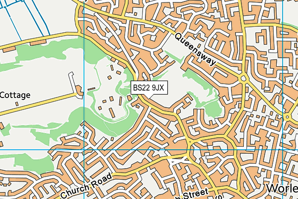 BS22 9JX map - OS VectorMap District (Ordnance Survey)