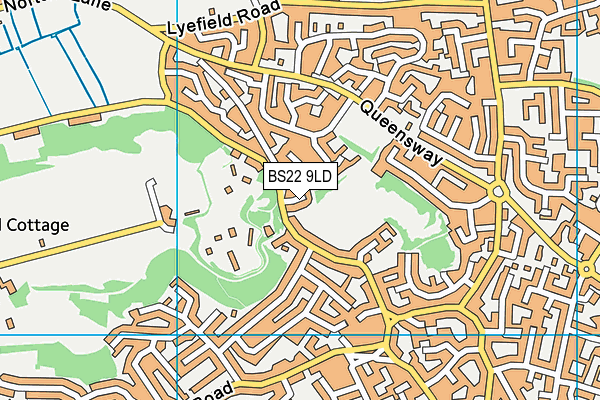 BS22 9LD map - OS VectorMap District (Ordnance Survey)