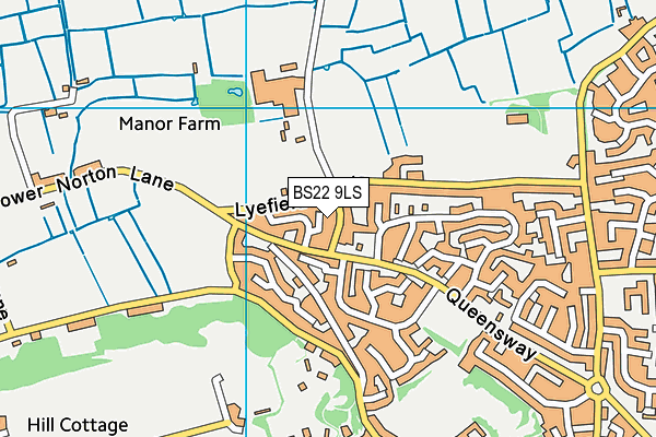 BS22 9LS map - OS VectorMap District (Ordnance Survey)