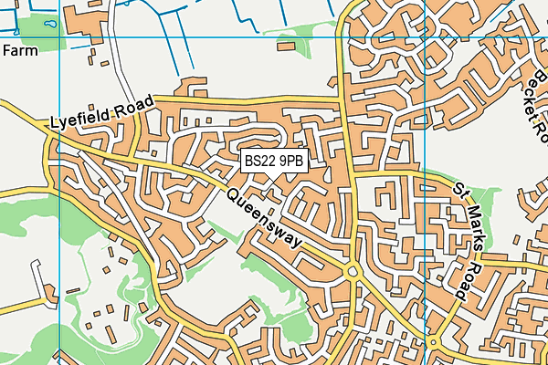 BS22 9PB map - OS VectorMap District (Ordnance Survey)