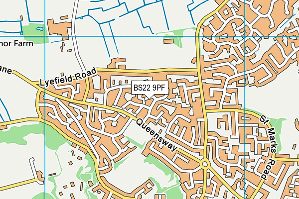 BS22 9PF map - OS VectorMap District (Ordnance Survey)