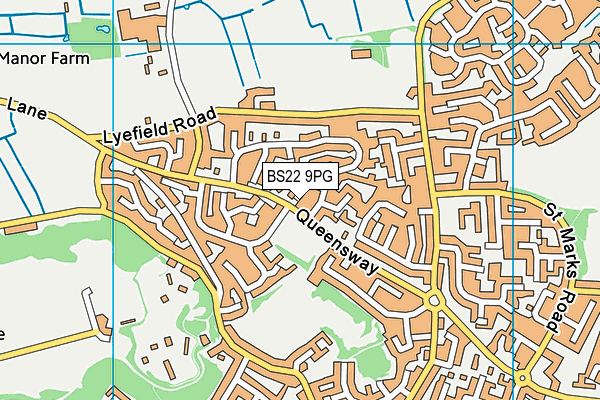 BS22 9PG map - OS VectorMap District (Ordnance Survey)