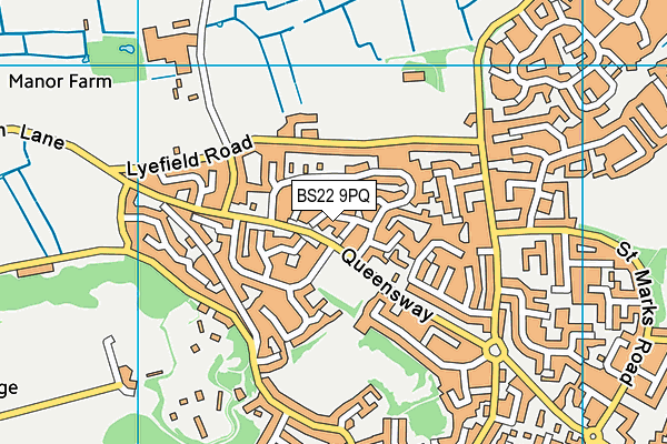 BS22 9PQ map - OS VectorMap District (Ordnance Survey)
