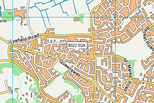 BS22 9QA map - OS VectorMap District (Ordnance Survey)