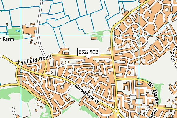 BS22 9QB map - OS VectorMap District (Ordnance Survey)