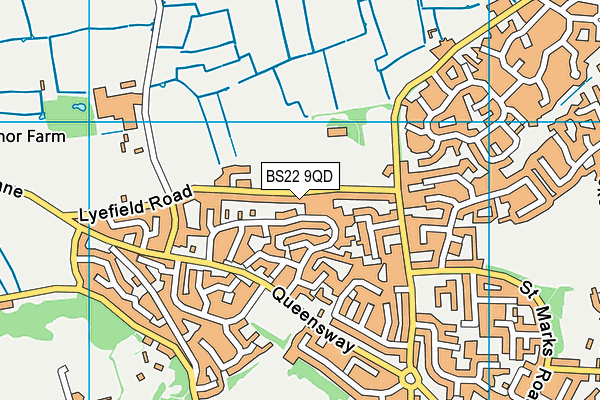 BS22 9QD map - OS VectorMap District (Ordnance Survey)