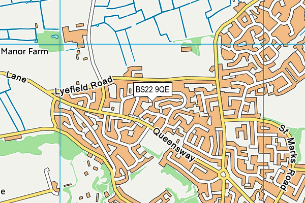 BS22 9QE map - OS VectorMap District (Ordnance Survey)