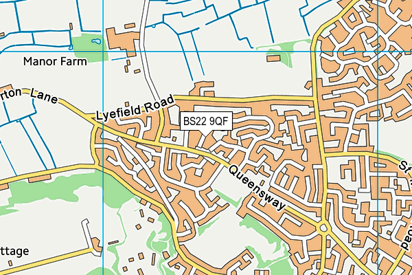 BS22 9QF map - OS VectorMap District (Ordnance Survey)