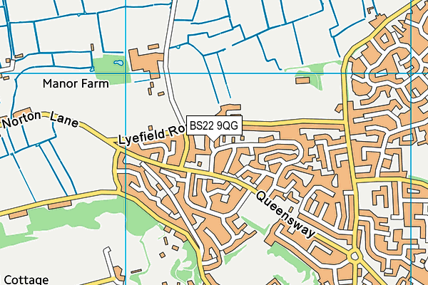 BS22 9QG map - OS VectorMap District (Ordnance Survey)