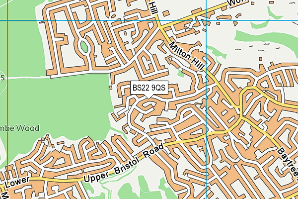 BS22 9QS map - OS VectorMap District (Ordnance Survey)