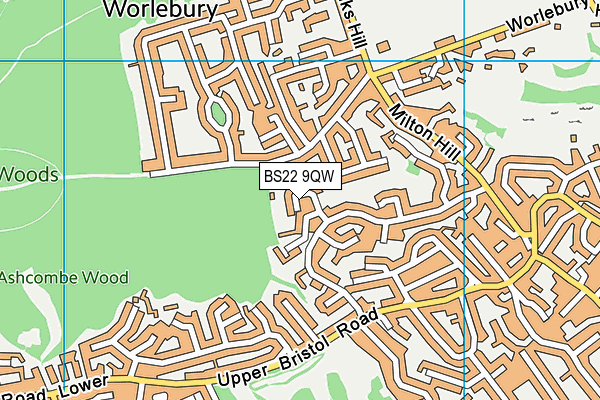 BS22 9QW map - OS VectorMap District (Ordnance Survey)
