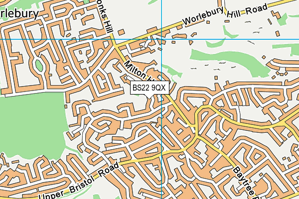 BS22 9QX map - OS VectorMap District (Ordnance Survey)