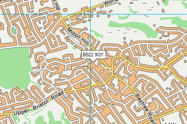 BS22 9QY map - OS VectorMap District (Ordnance Survey)