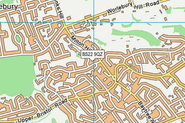 BS22 9QZ map - OS VectorMap District (Ordnance Survey)