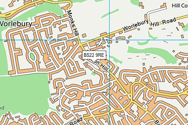 BS22 9RE map - OS VectorMap District (Ordnance Survey)
