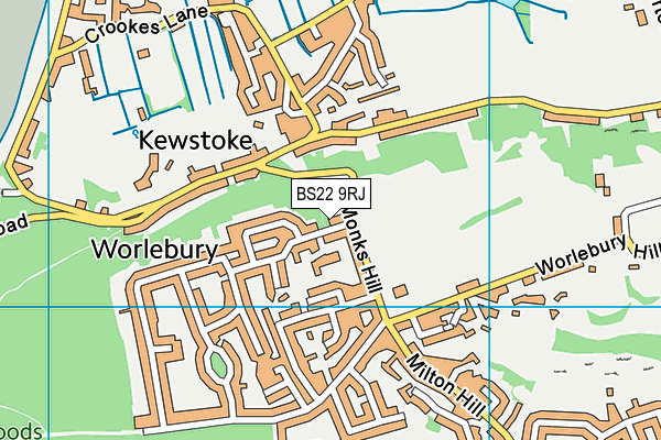 BS22 9RJ map - OS VectorMap District (Ordnance Survey)