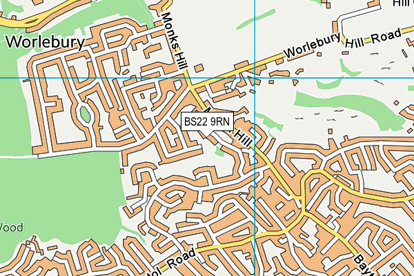 BS22 9RN map - OS VectorMap District (Ordnance Survey)