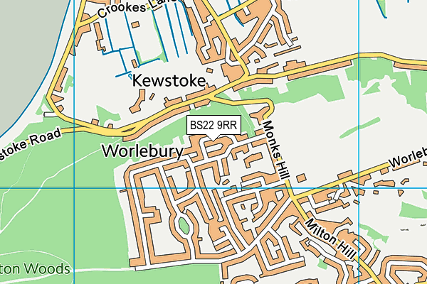 BS22 9RR map - OS VectorMap District (Ordnance Survey)