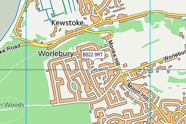 BS22 9RT map - OS VectorMap District (Ordnance Survey)