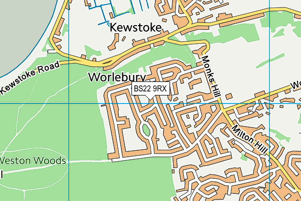 BS22 9RX map - OS VectorMap District (Ordnance Survey)