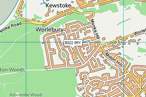 BS22 9RY map - OS VectorMap District (Ordnance Survey)