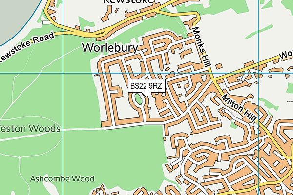 BS22 9RZ map - OS VectorMap District (Ordnance Survey)