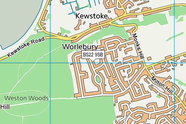 BS22 9SB map - OS VectorMap District (Ordnance Survey)