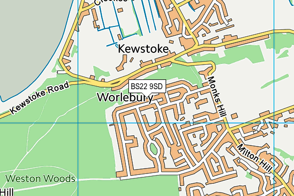 BS22 9SD map - OS VectorMap District (Ordnance Survey)