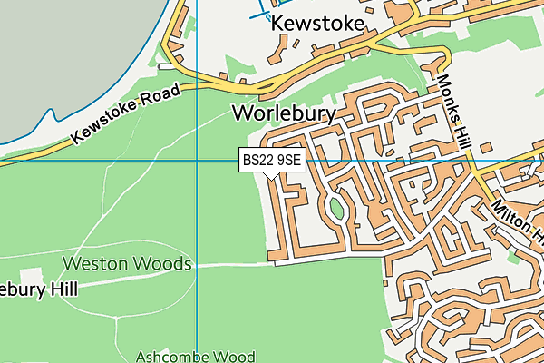BS22 9SE map - OS VectorMap District (Ordnance Survey)