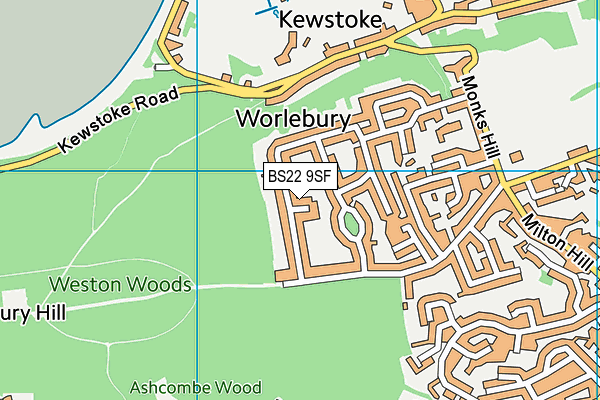 BS22 9SF map - OS VectorMap District (Ordnance Survey)