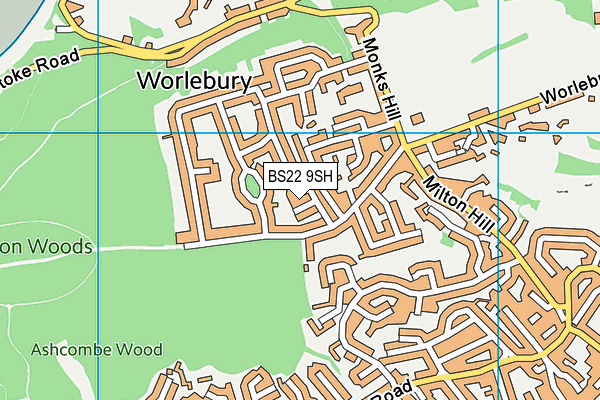 BS22 9SH map - OS VectorMap District (Ordnance Survey)