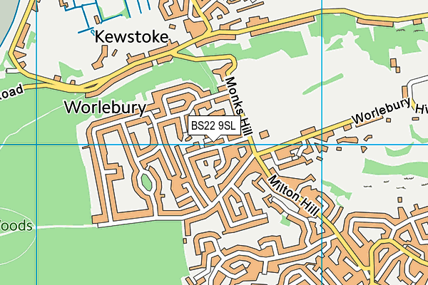 BS22 9SL map - OS VectorMap District (Ordnance Survey)