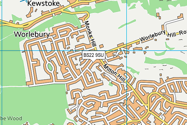 BS22 9SU map - OS VectorMap District (Ordnance Survey)