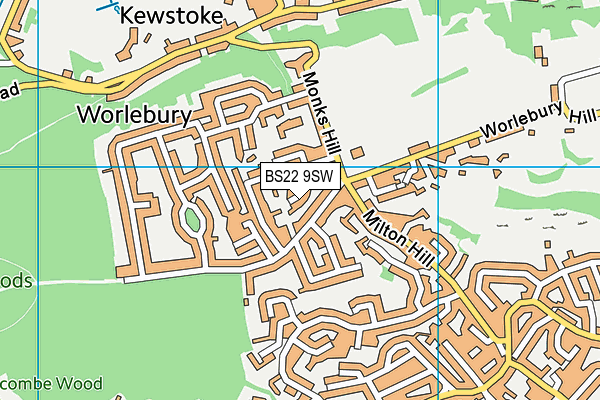 BS22 9SW map - OS VectorMap District (Ordnance Survey)