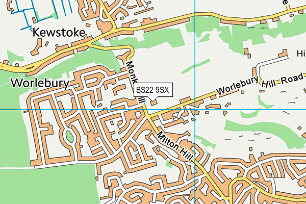 Worlebury Golf Club map (BS22 9SX) - OS VectorMap District (Ordnance Survey)