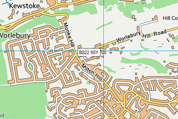 BS22 9SY map - OS VectorMap District (Ordnance Survey)